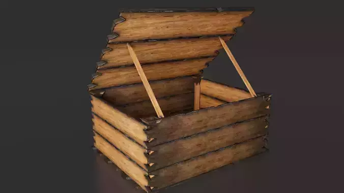 Wooden Box Free Low Poly PBR  