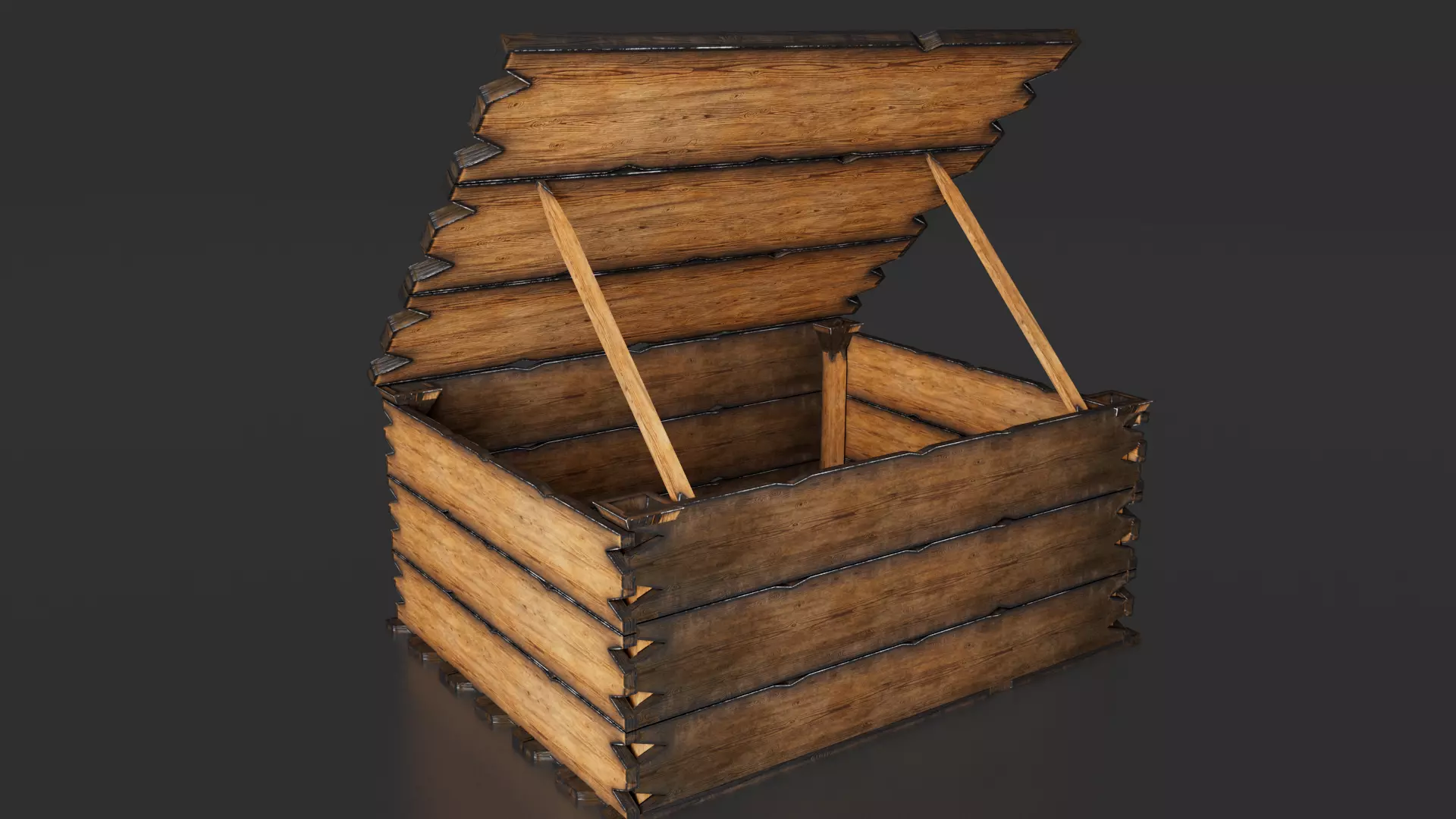 Wooden Box Free Low Poly PBR Free low-poly 3D model