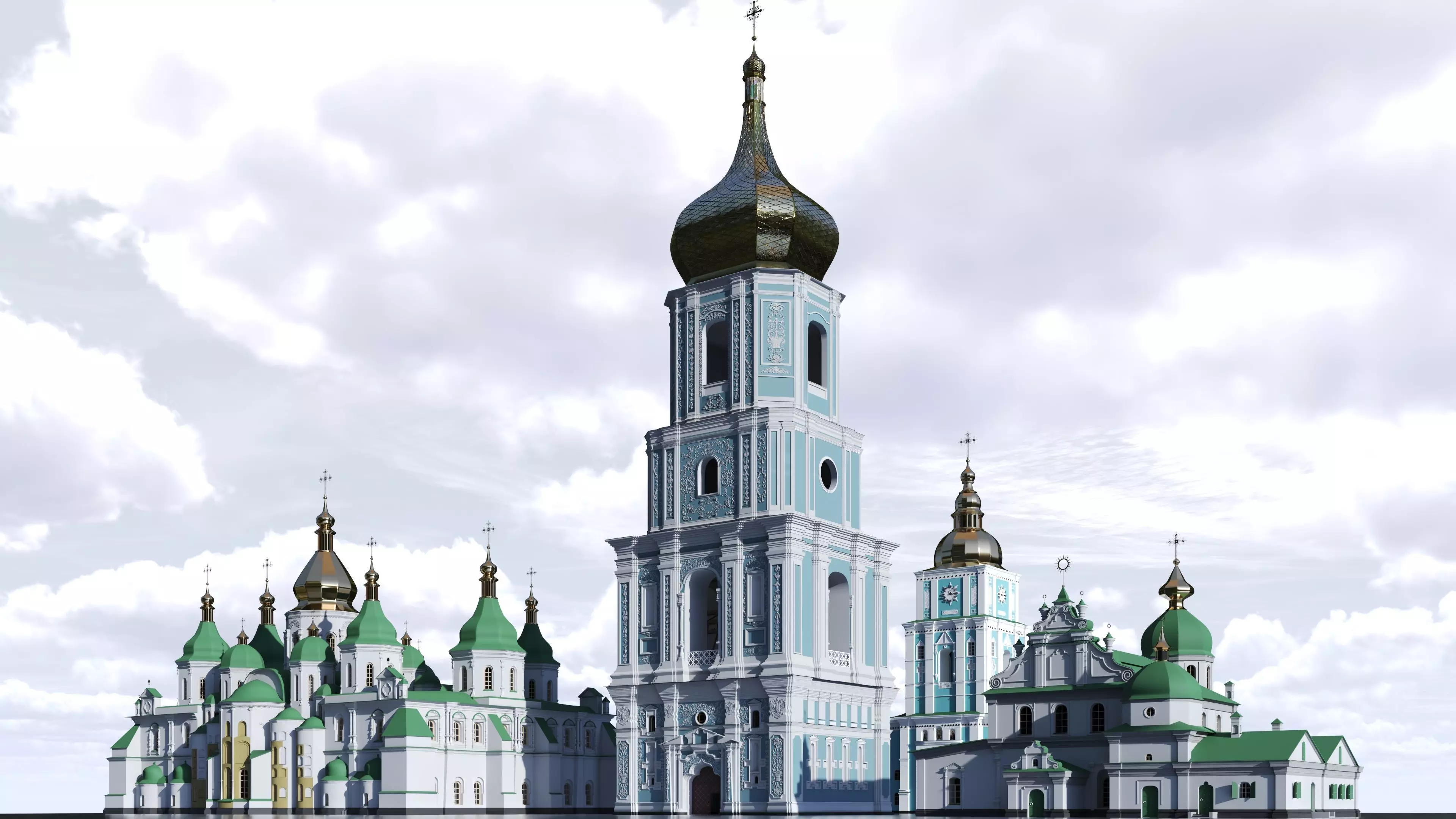 Kyiv Ukraine Saint Sophia Cathedral UNESCO World Heritage 3D model_0