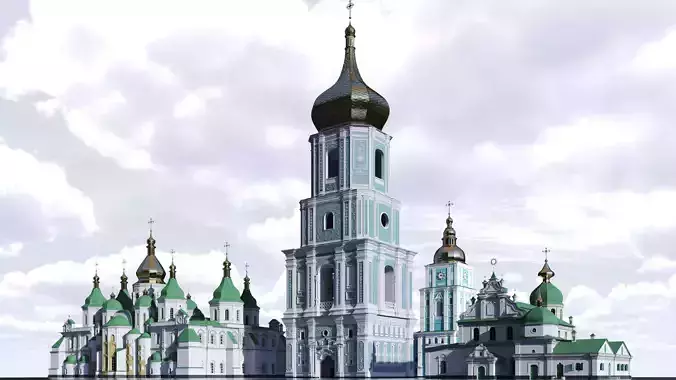 Kyiv Ukraine Saint Sophia Cathedral  UNESCO World Heritage  3D model