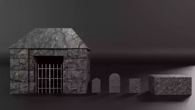 Grave Pack Low-poly 3D model