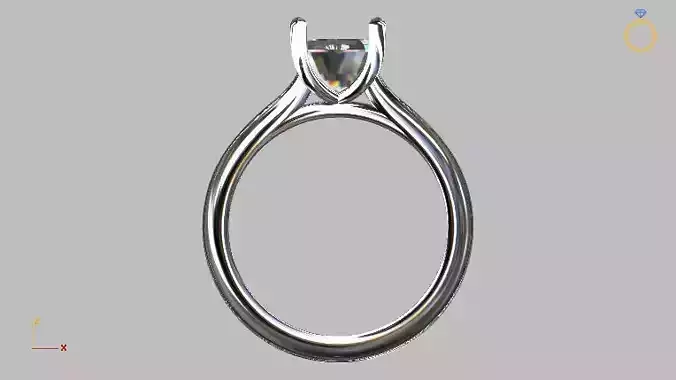 Solitaire Ring Octogon Gem 3D print model