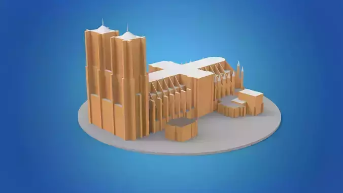 Notre Dame Cathedral Paris France 3D model