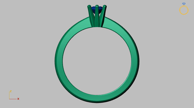 Solitaire Ring 3 40mm Gem 3D print model_7