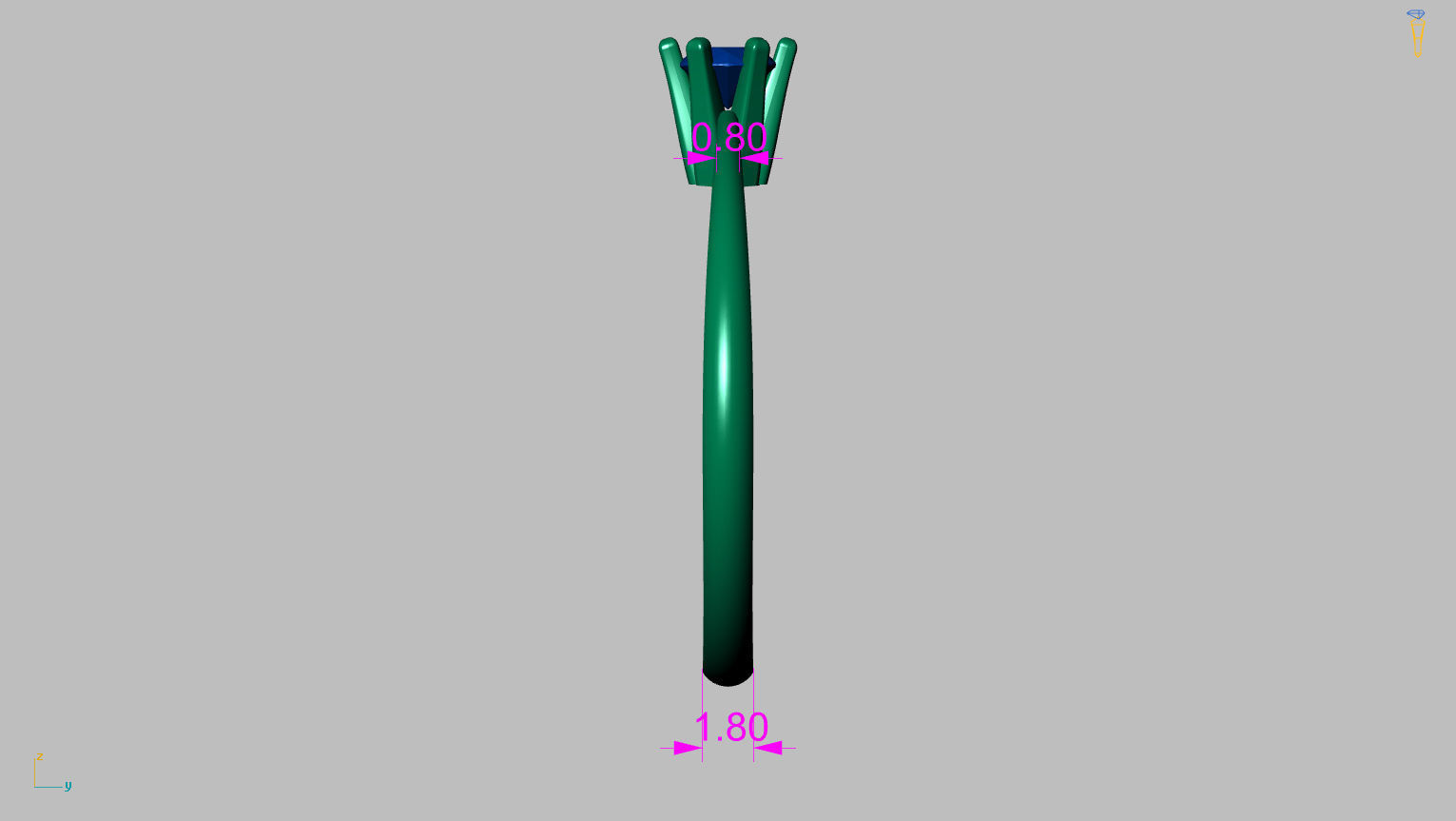 Solitaire Ring 3 40mm Gem 3D print model_13