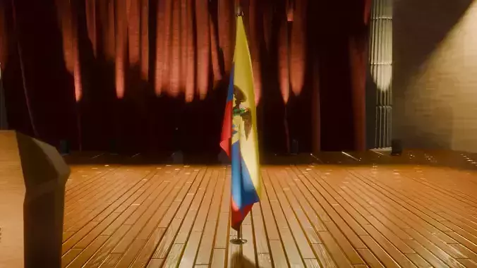 Bandera de Colombia Low-poly 3D model
