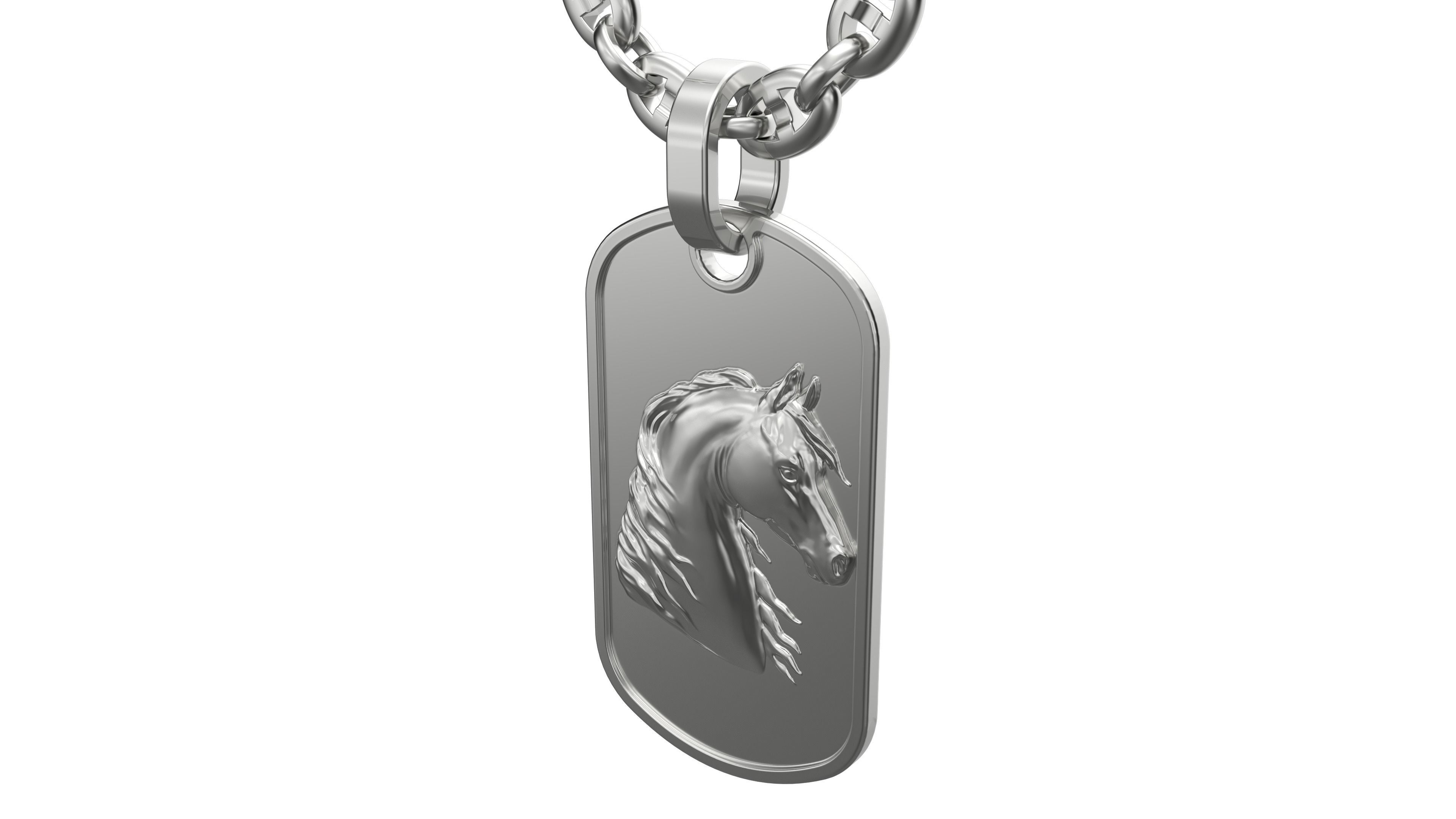 TAG pendant Version 2 Horse 3D print model_4