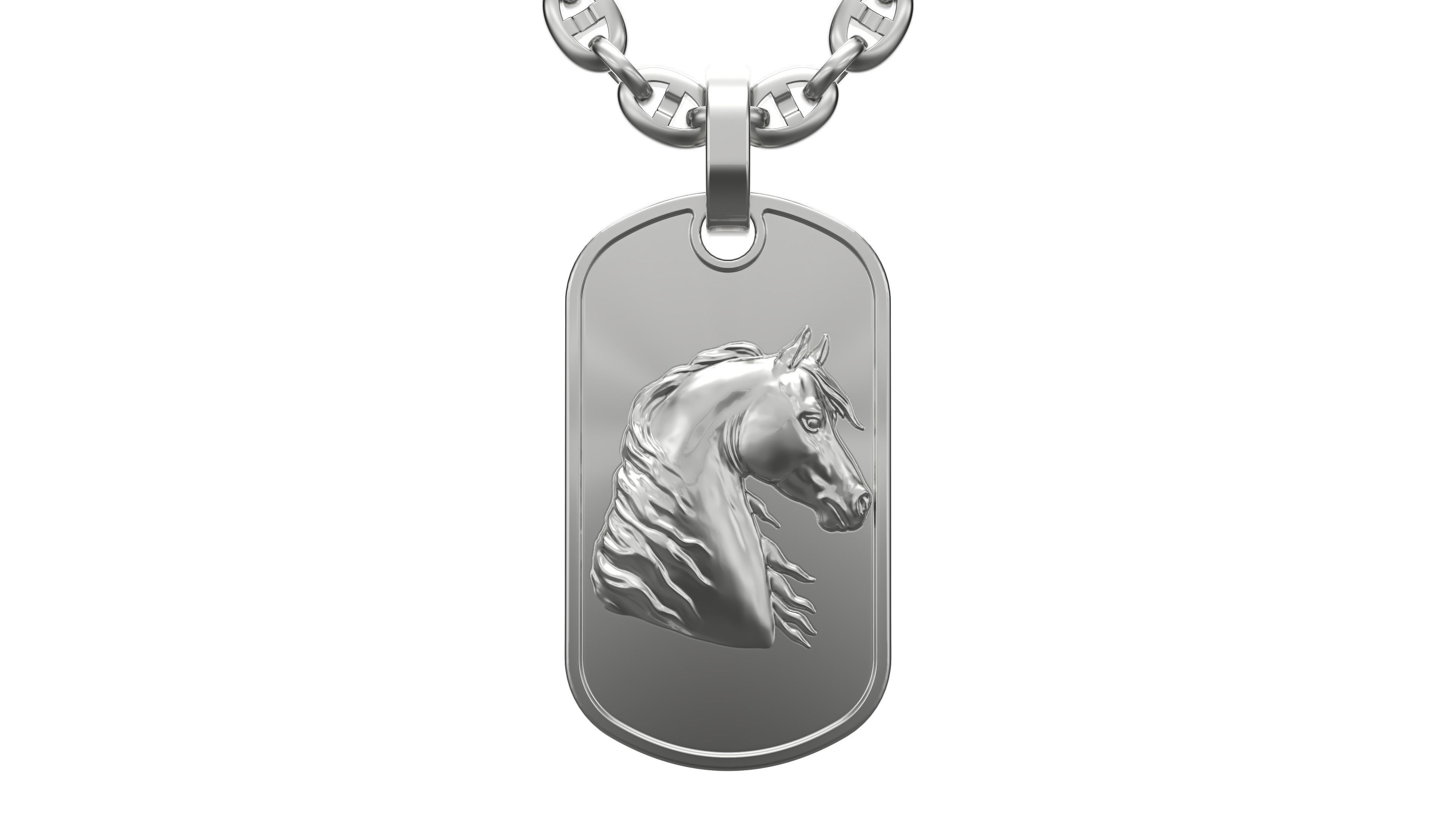 TAG pendant Version 2 Horse 3D print model_3