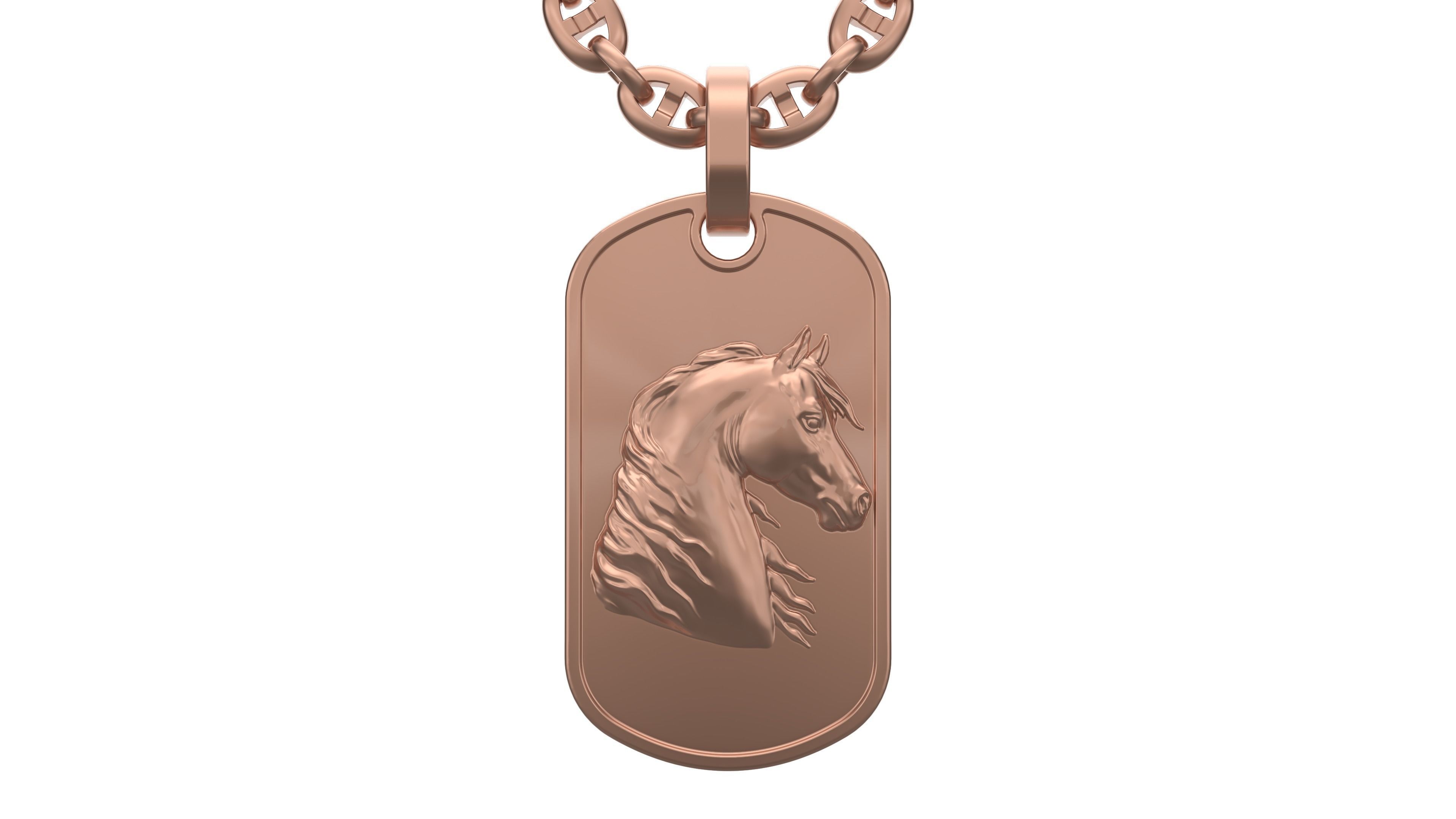 TAG pendant Version 2 Horse 3D print model_5