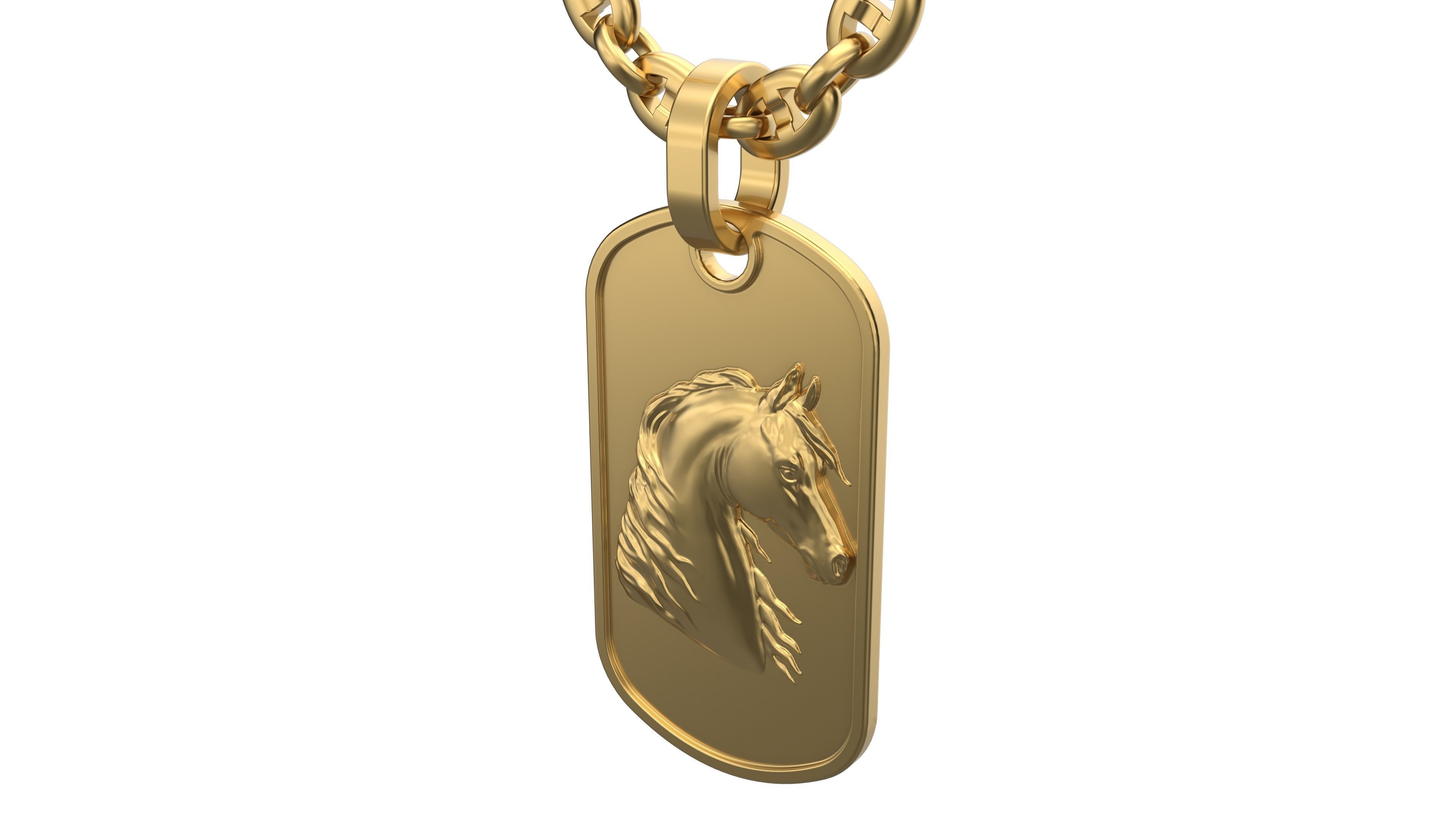 TAG pendant Version 2 Horse 3D print model_1