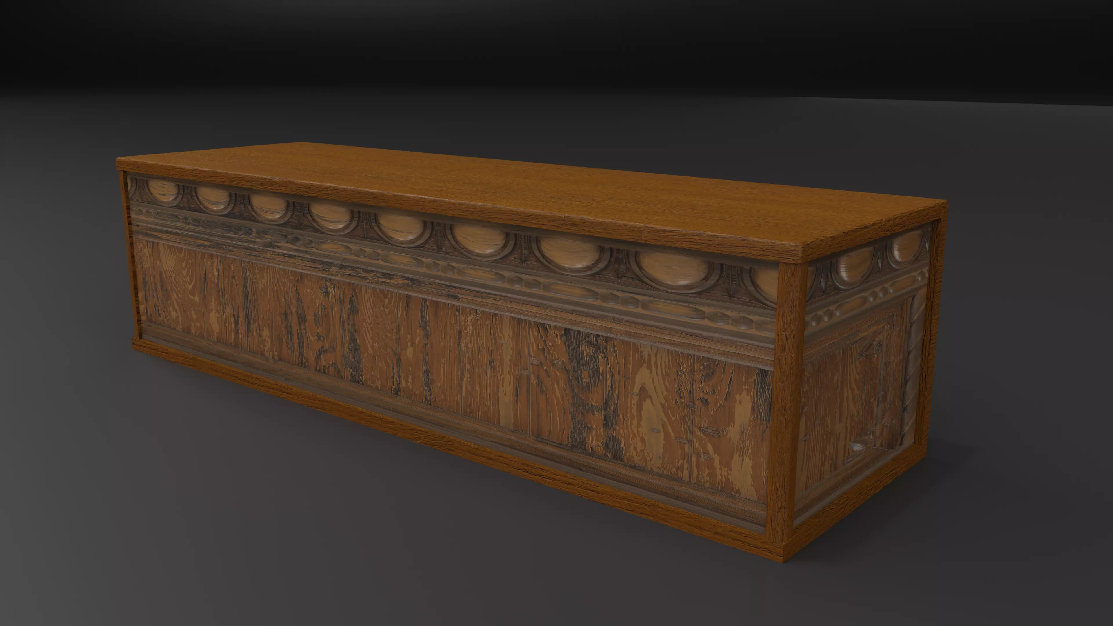 Wood Desk Free low-poly 3D model_0