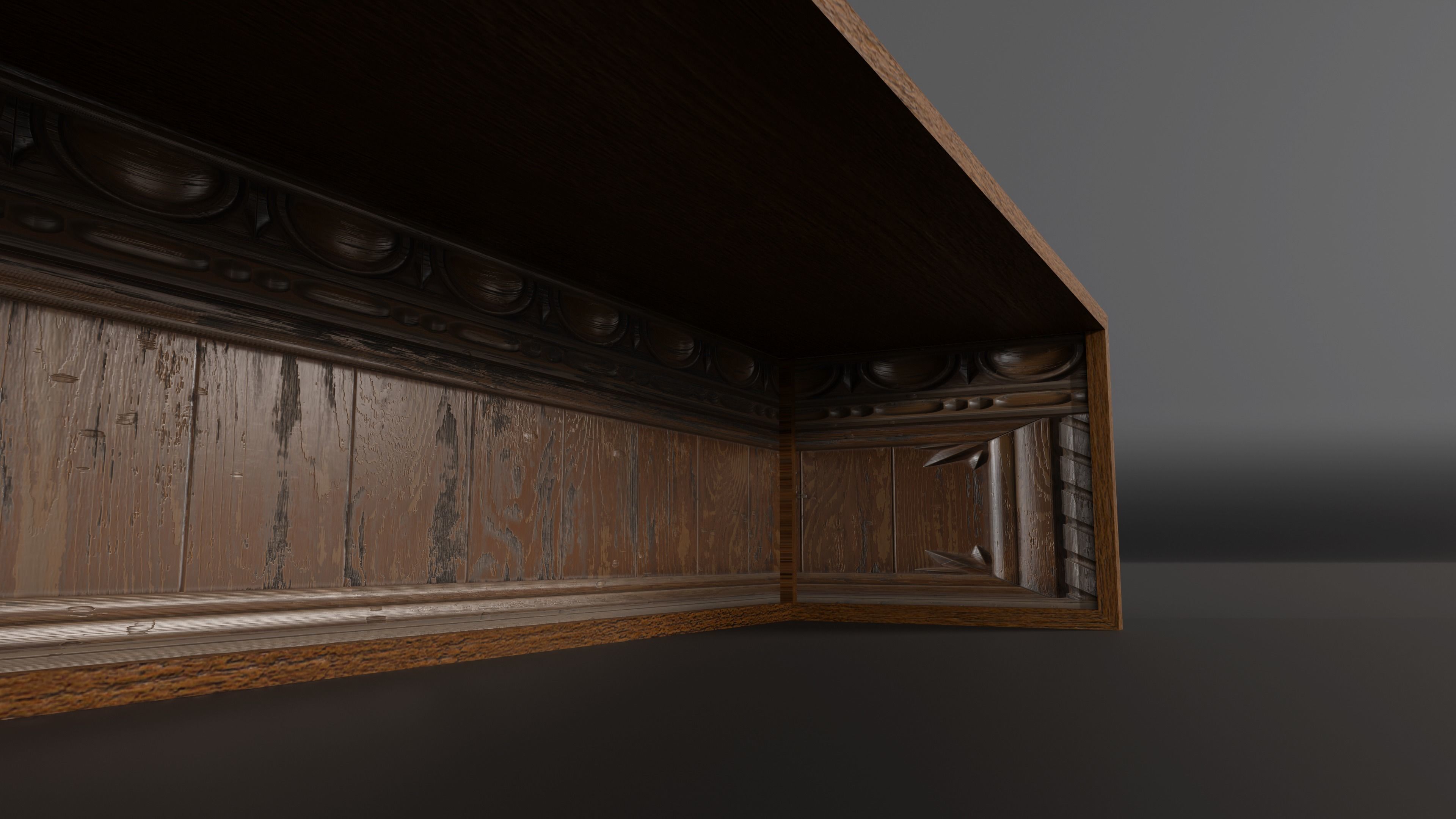 Wood Desk Free low-poly 3D model_4