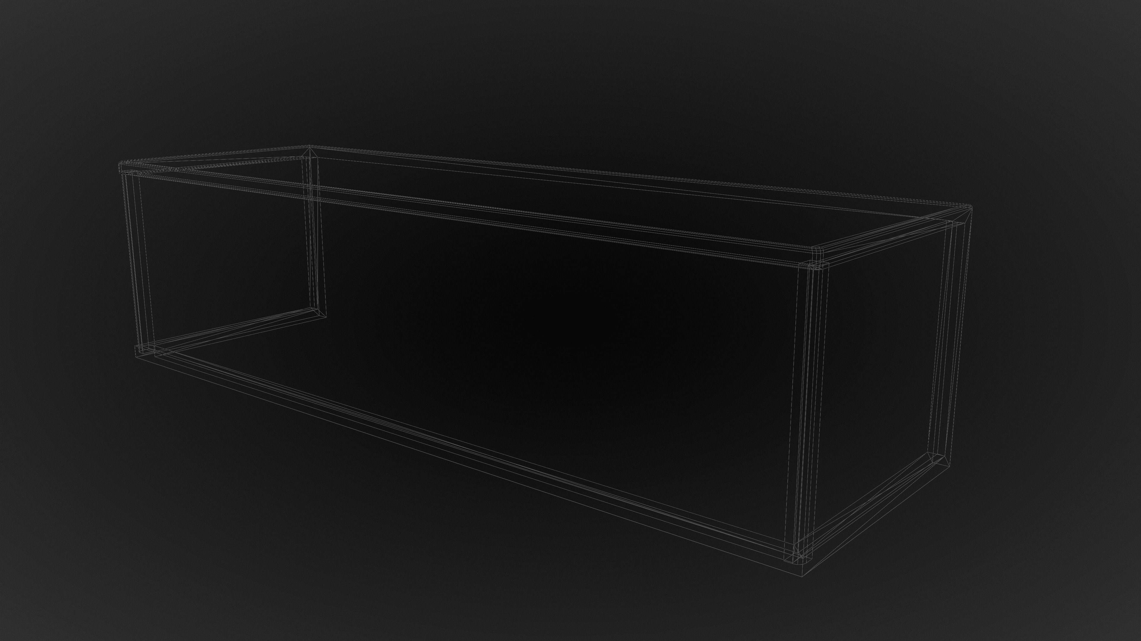 Wood Desk Free low-poly 3D model_1