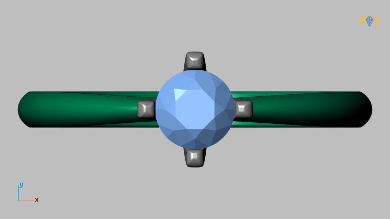 Solitaire Ring 4 40mm Gem 3D print model_8