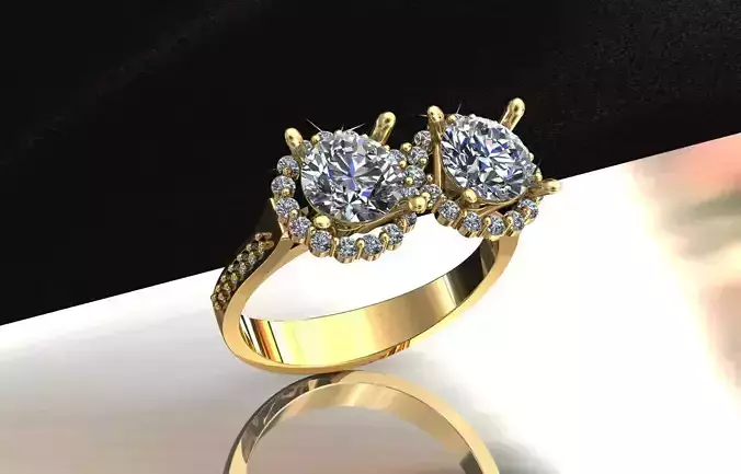 solitaire wedding diamond ring 3D print model