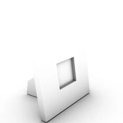 Portrait picture frame with cat 3D model_0