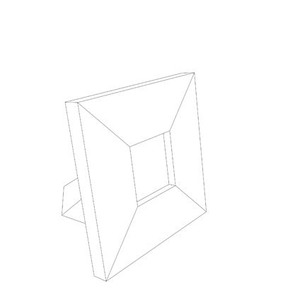 Portrait picture frame with cat 3D model_2