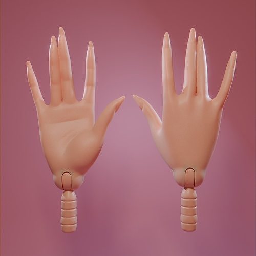 LONG NAIL HAND 2 FOR BARBIES and FR 3D print model
