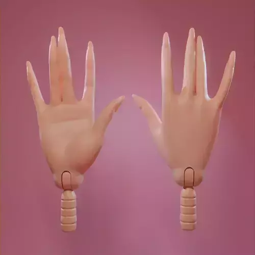 LONG NAIL HAND 2 FOR BARBIES and FR 3D print model