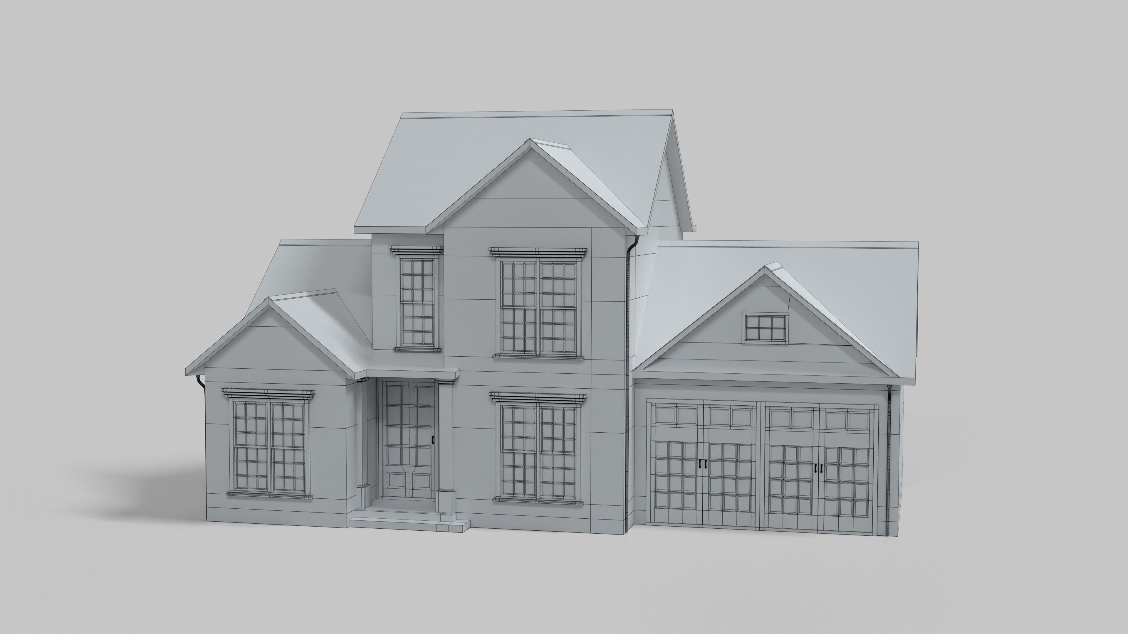 British House Design 01T1 Low-poly 3D model_7