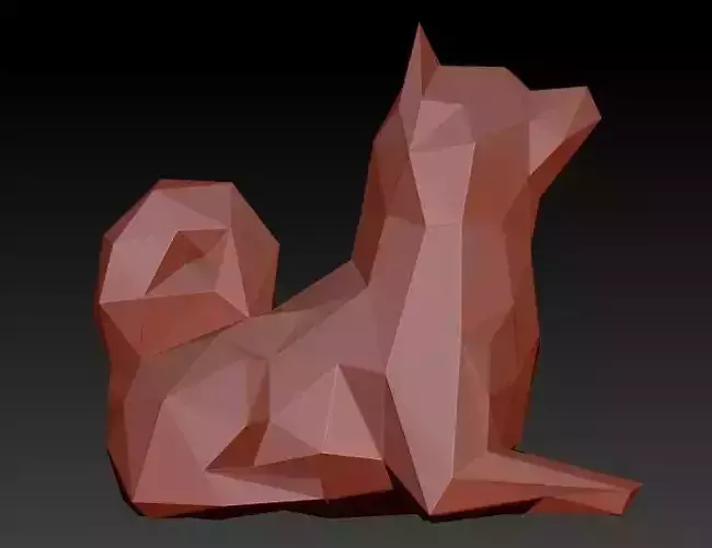 Shiba dog lowpoly