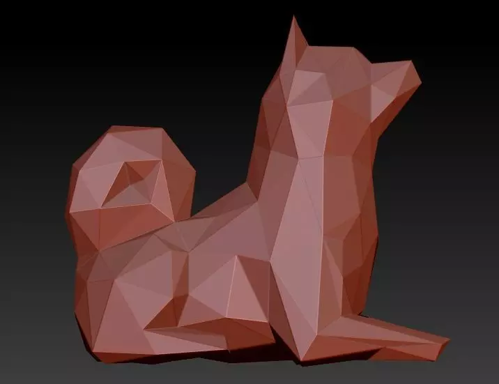 Shiba dog lowpoly 3D print model