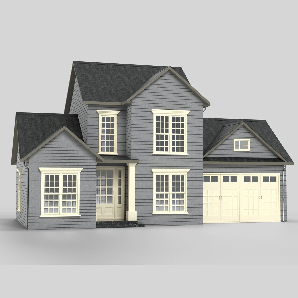 British House Design 01T2 Low-poly 3D model_6