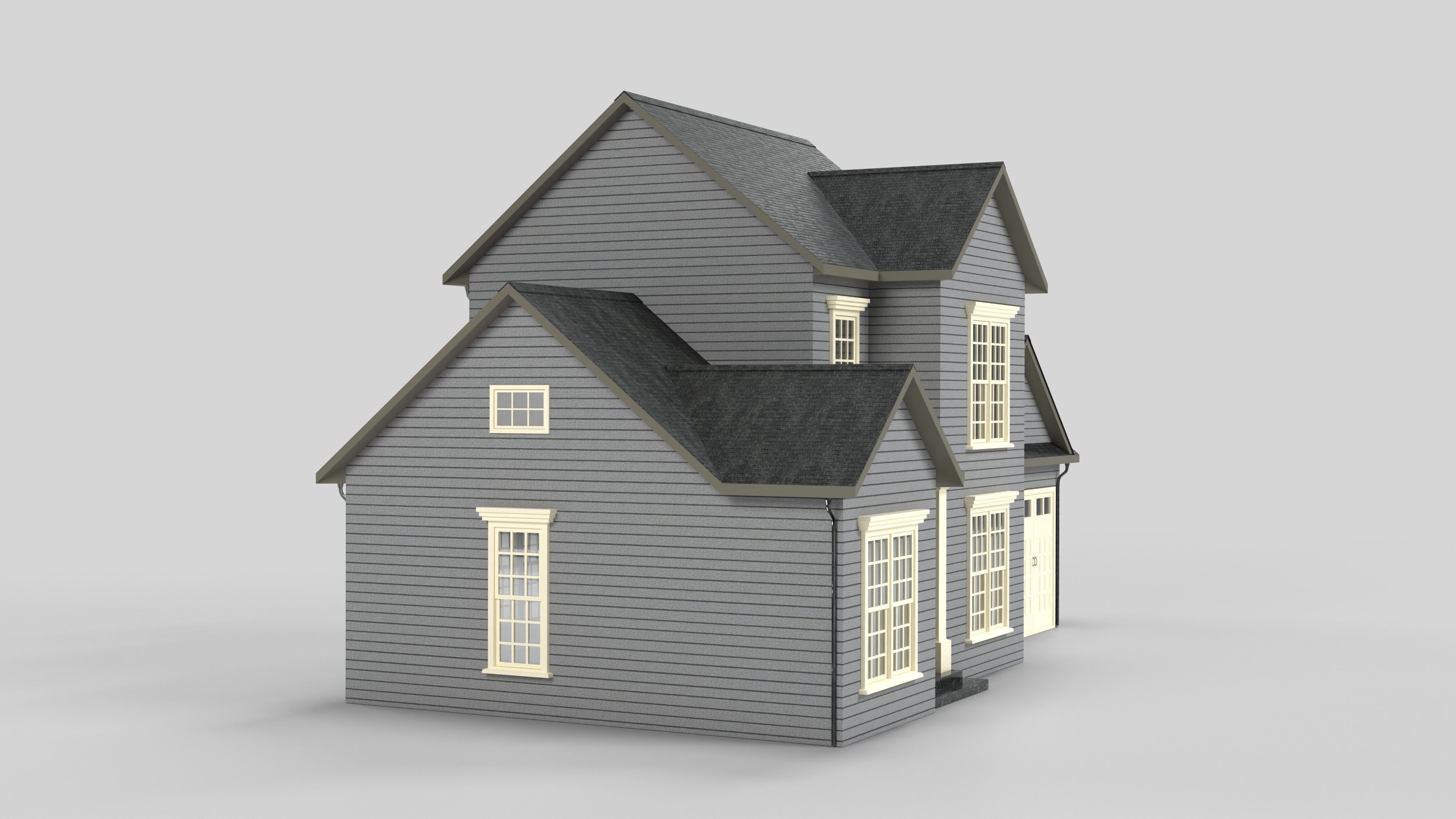 British House Design 01T2 Low-poly 3D model_5