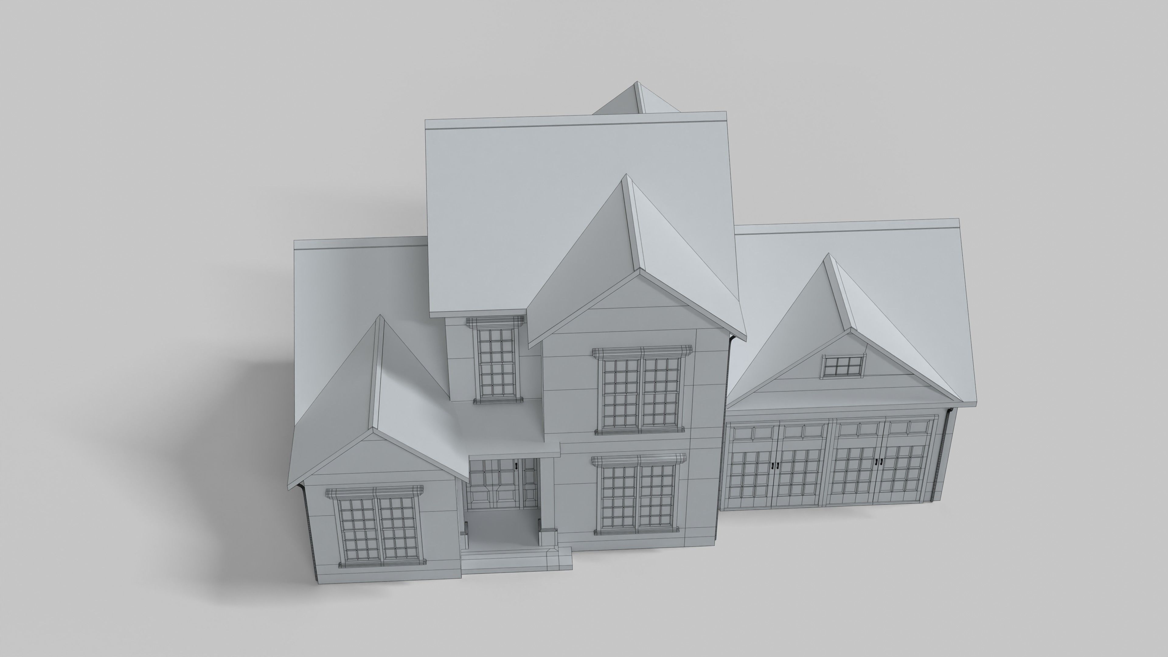 British House Design 01T2 Low-poly 3D model_8