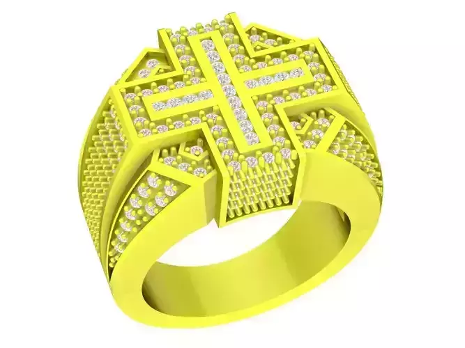 A4549 Luxury Diamond Cross Men Ring