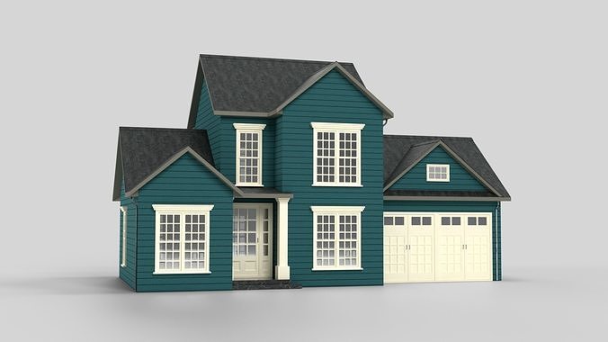 British House Design 01T3 Low-poly 3D model