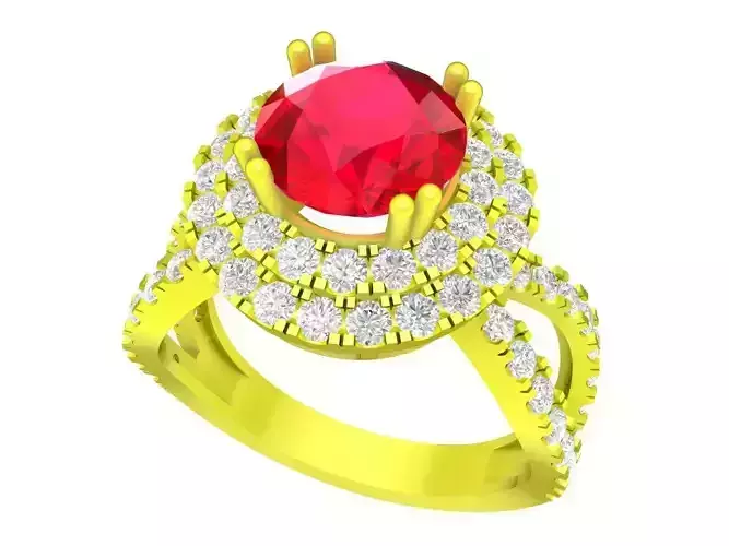 A4546 Diamond Halo Fashion Women Ring