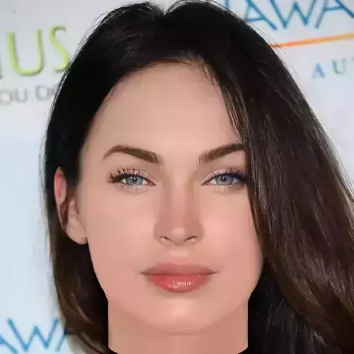 Megan Fox Head - No Hair - Low poly head for game