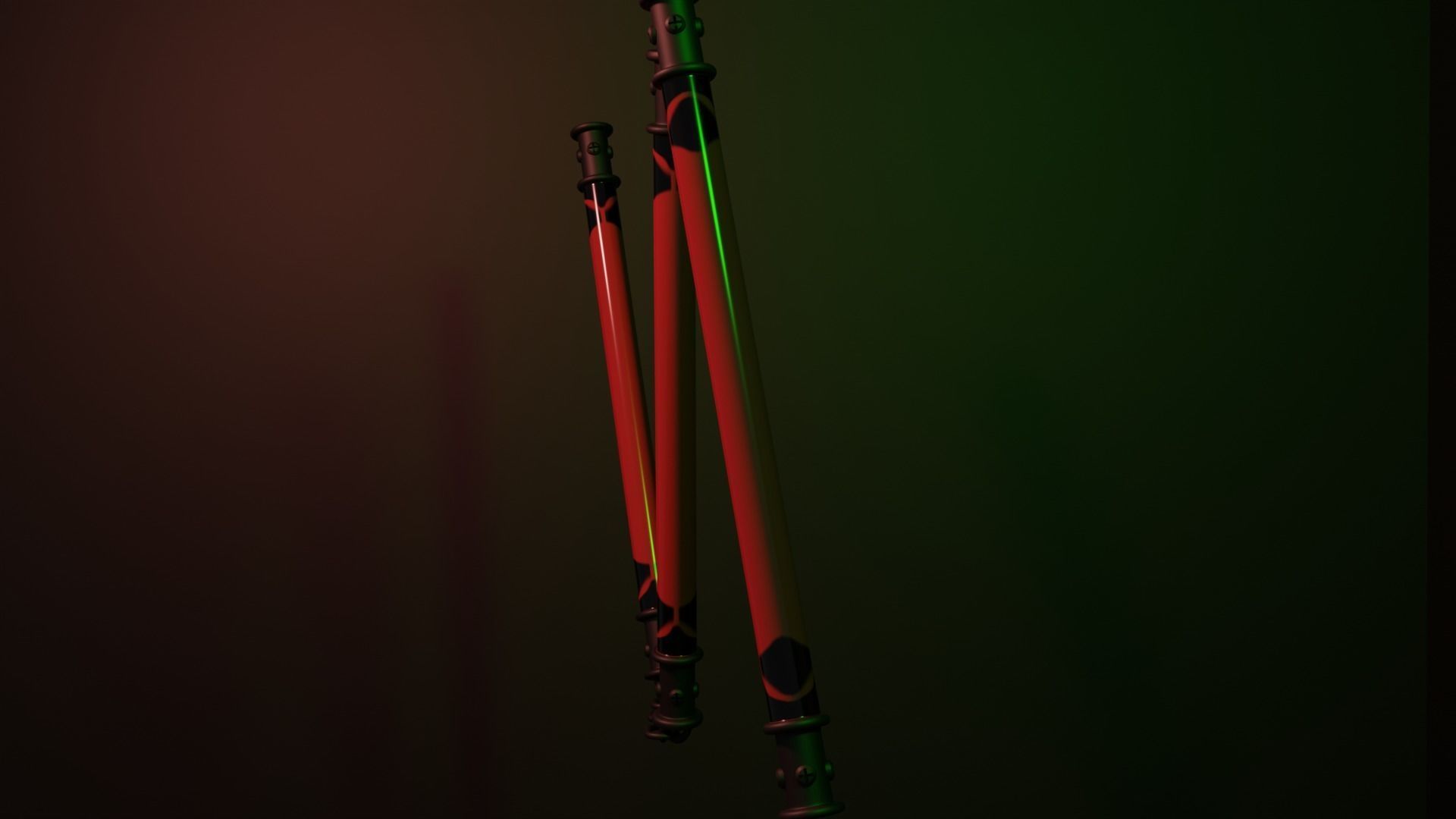 Playful Cloud ie Red and Black Nunchucks Free low-poly 3D model_2