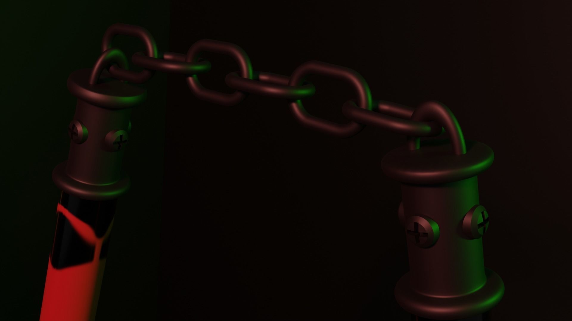 Playful Cloud ie Red and Black Nunchucks Free low-poly 3D model_3