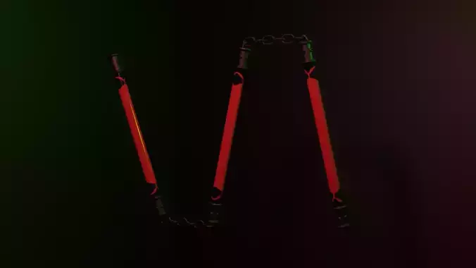 Playful Cloud ie Red and Black Nunchucks