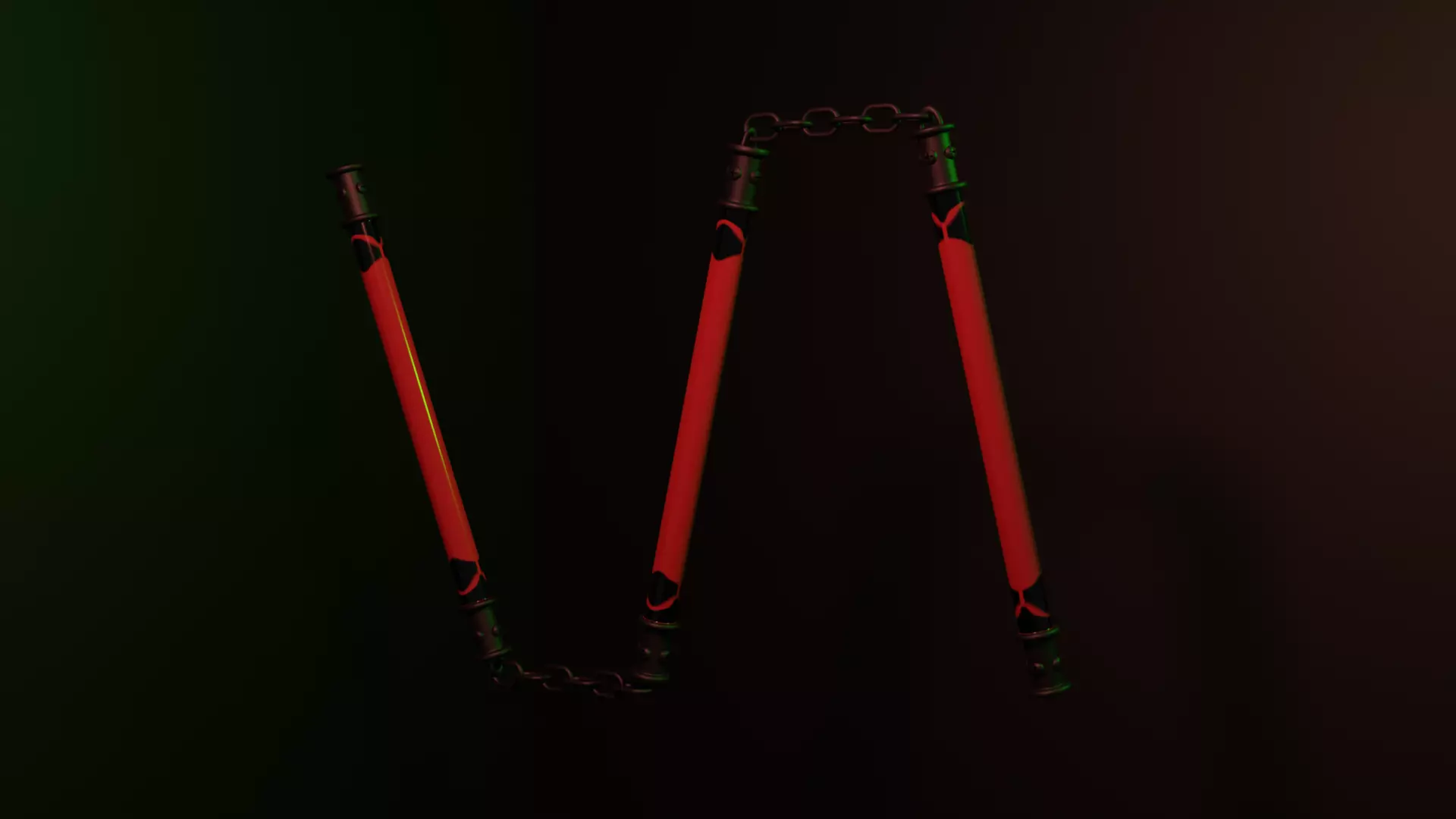 Playful Cloud ie Red and Black Nunchucks Free low-poly 3D model_0