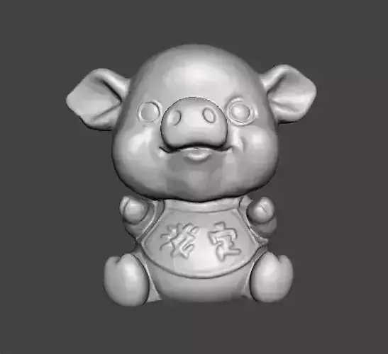LUCKY PIG TOY FOR KIDS PVC PLASTIC FIGURE MODEL KAWAII 3D print model