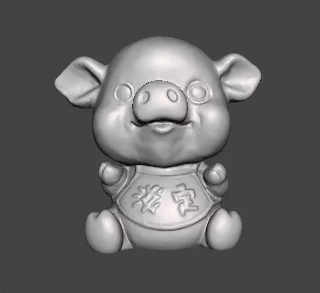LUCKY PIG TOY FOR KIDS PVC PLASTIC FIGURE MODEL KAWAII 3D print model_0