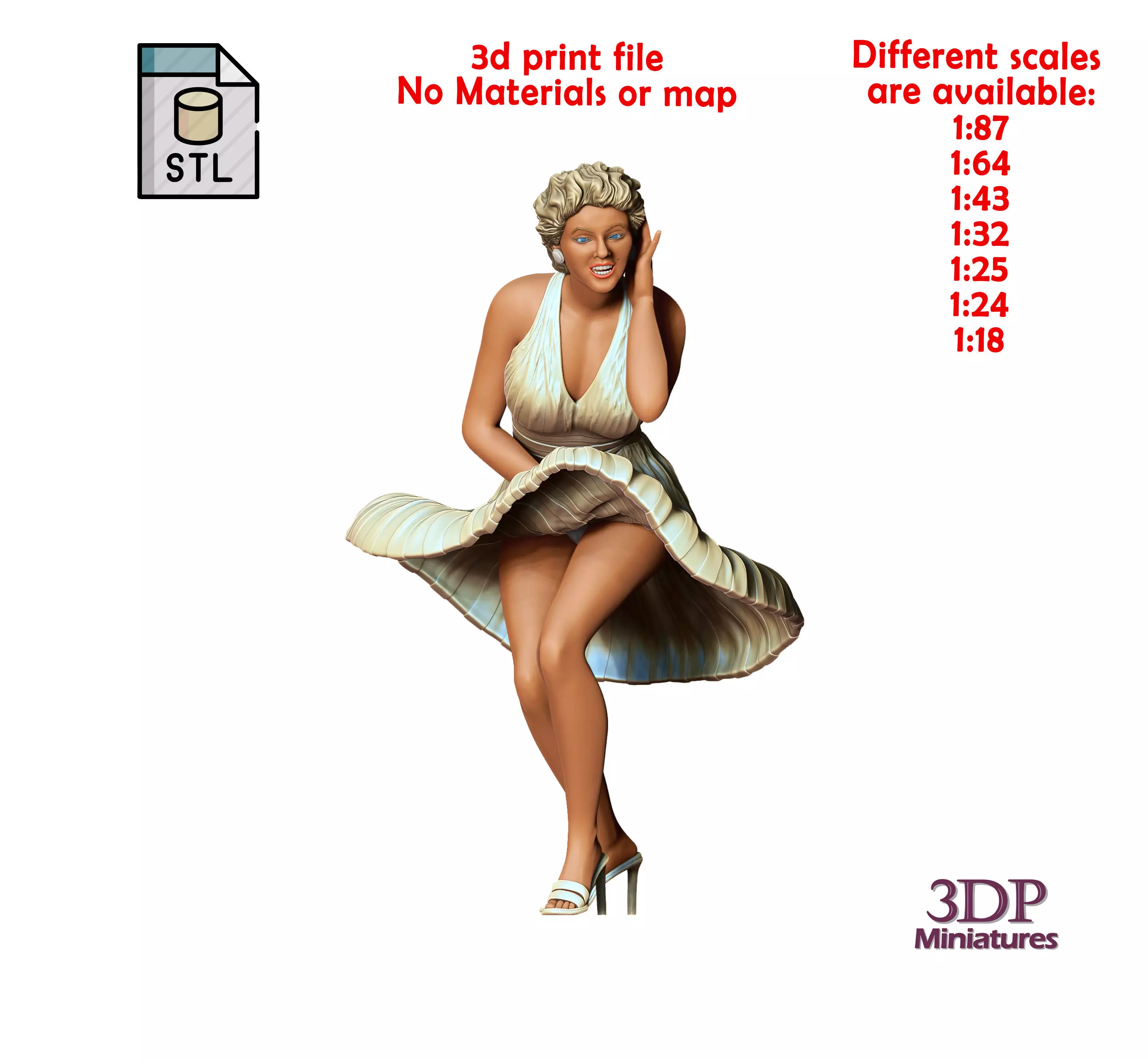 Marilyn Monroe the seven year itch movie 3D print model_0