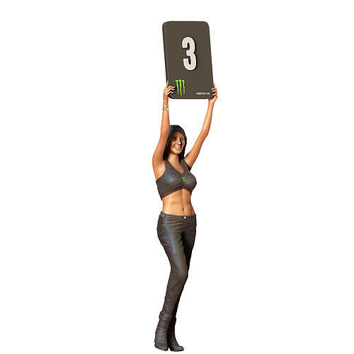 N2 Pit Girl with Placard 3D print model 4