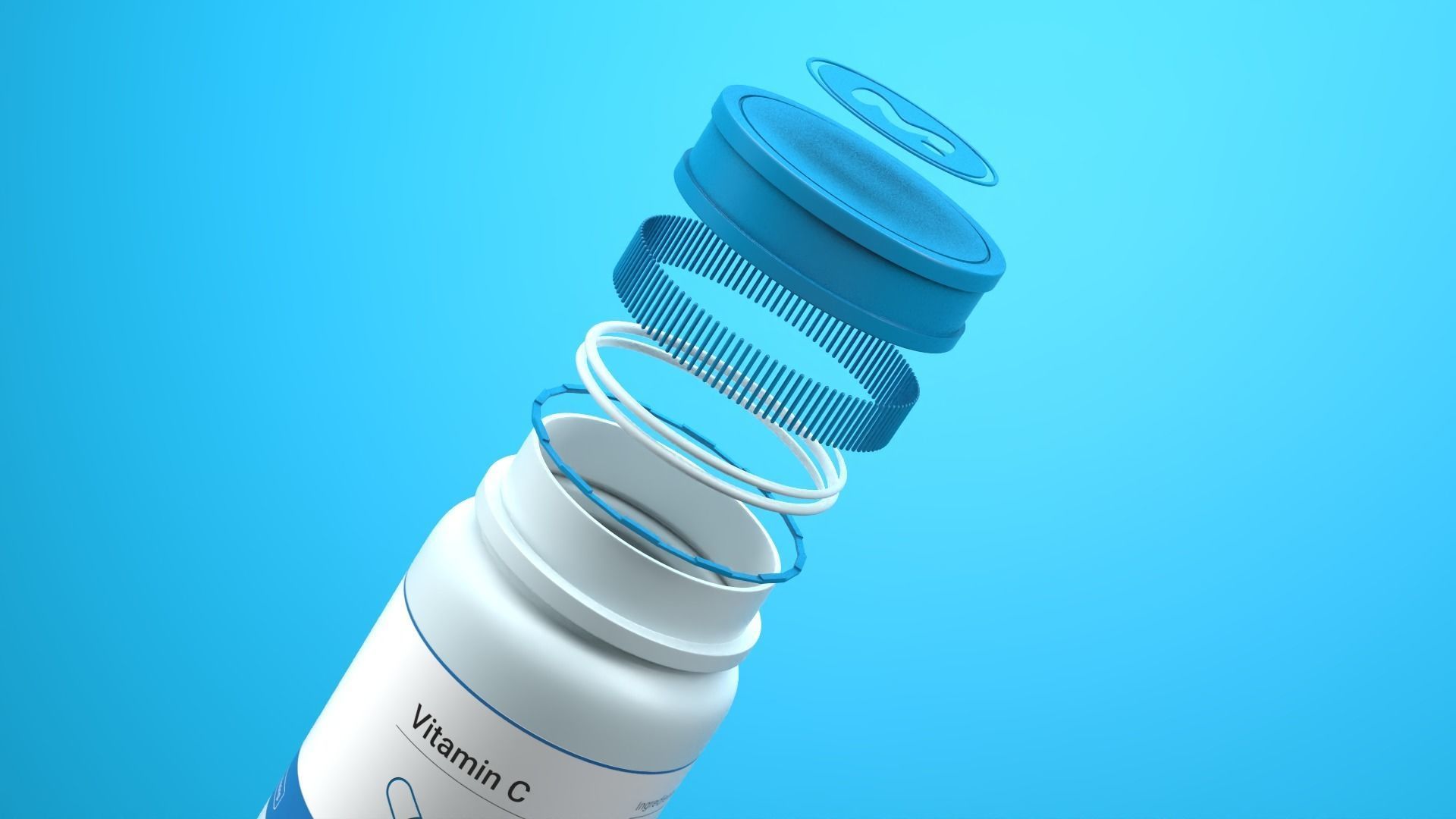 Medicine Bottle 3D model with Texture and UV 3D model_4
