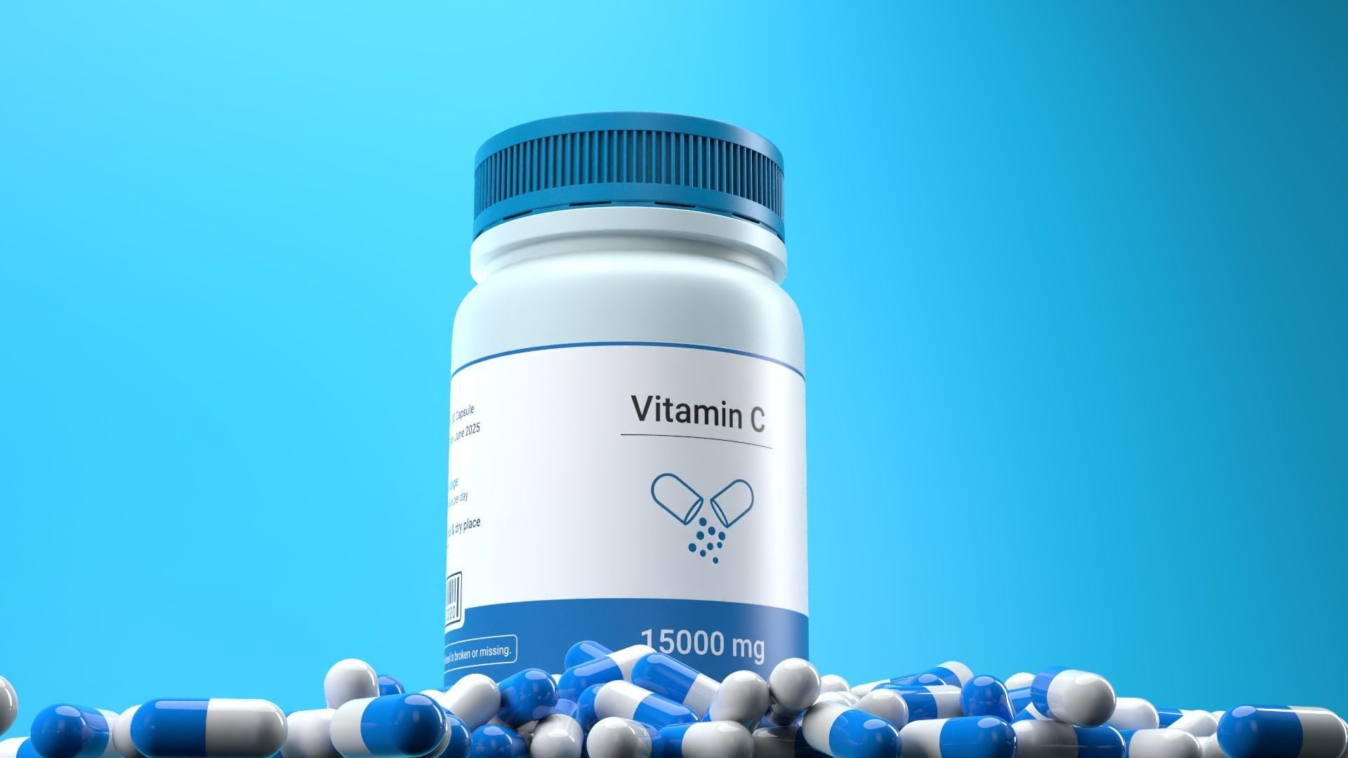 Medicine Bottle 3D model with Texture and UV 3D model_8