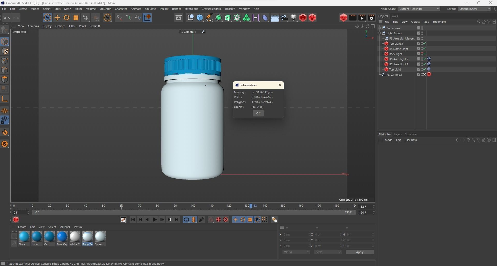 Medicine Bottle 3D model with Texture and UV 3D model_9