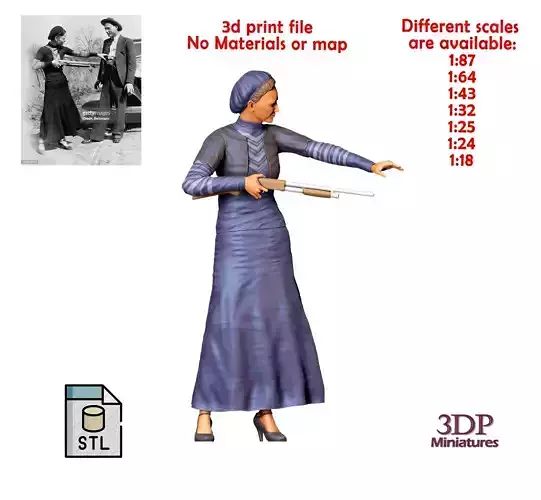 N1 Bonnie and Clyde Bonnie Parker 3D print model