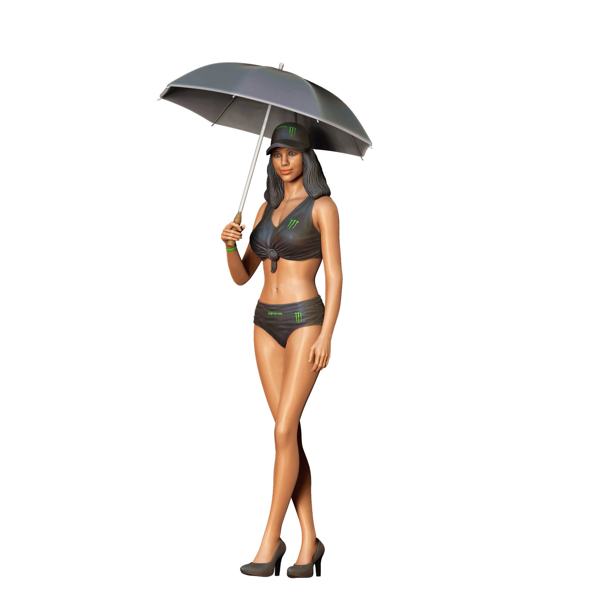 N3 Pit Girl with Umbrella 3D print model_27