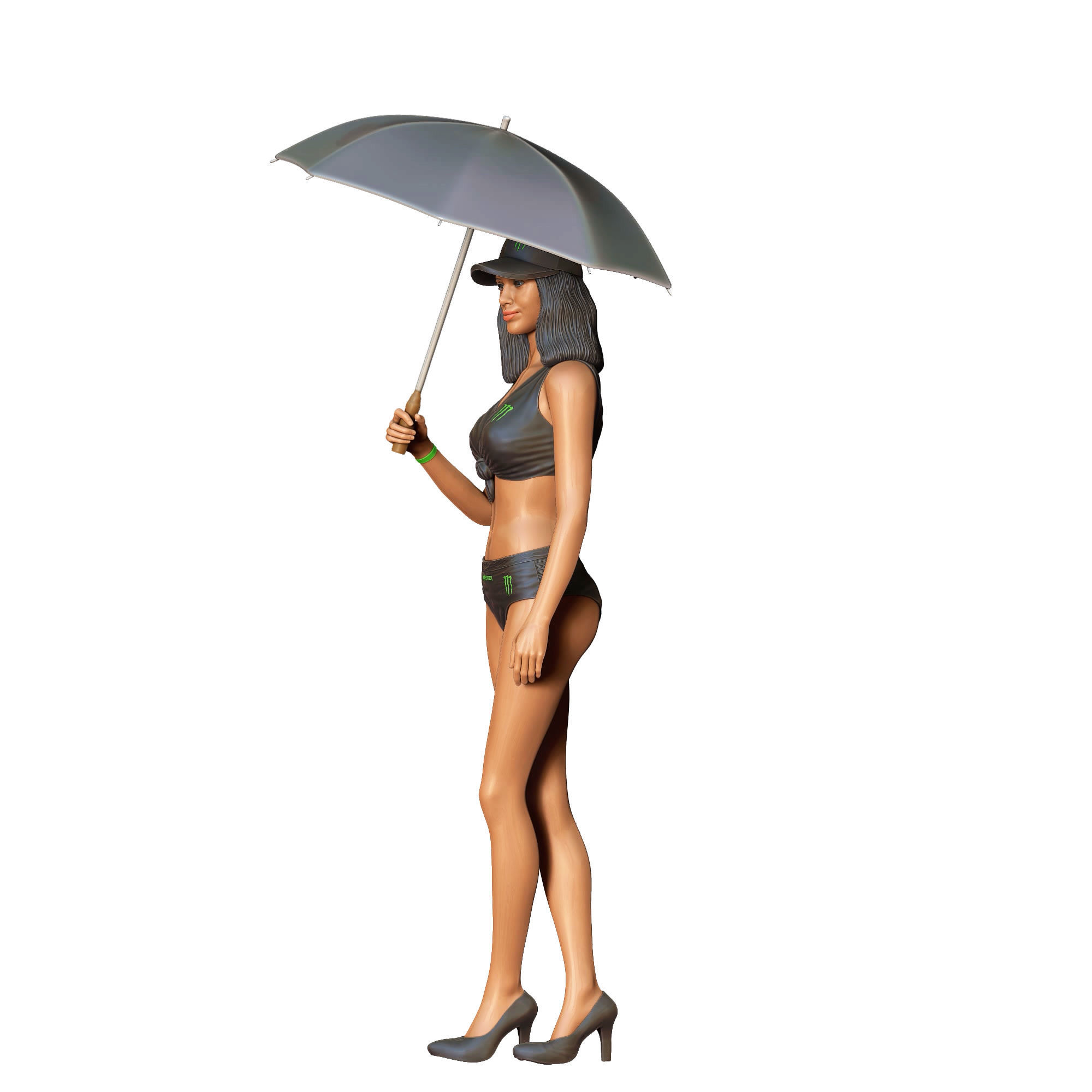 N3 Pit Girl with Umbrella 3D print model_24