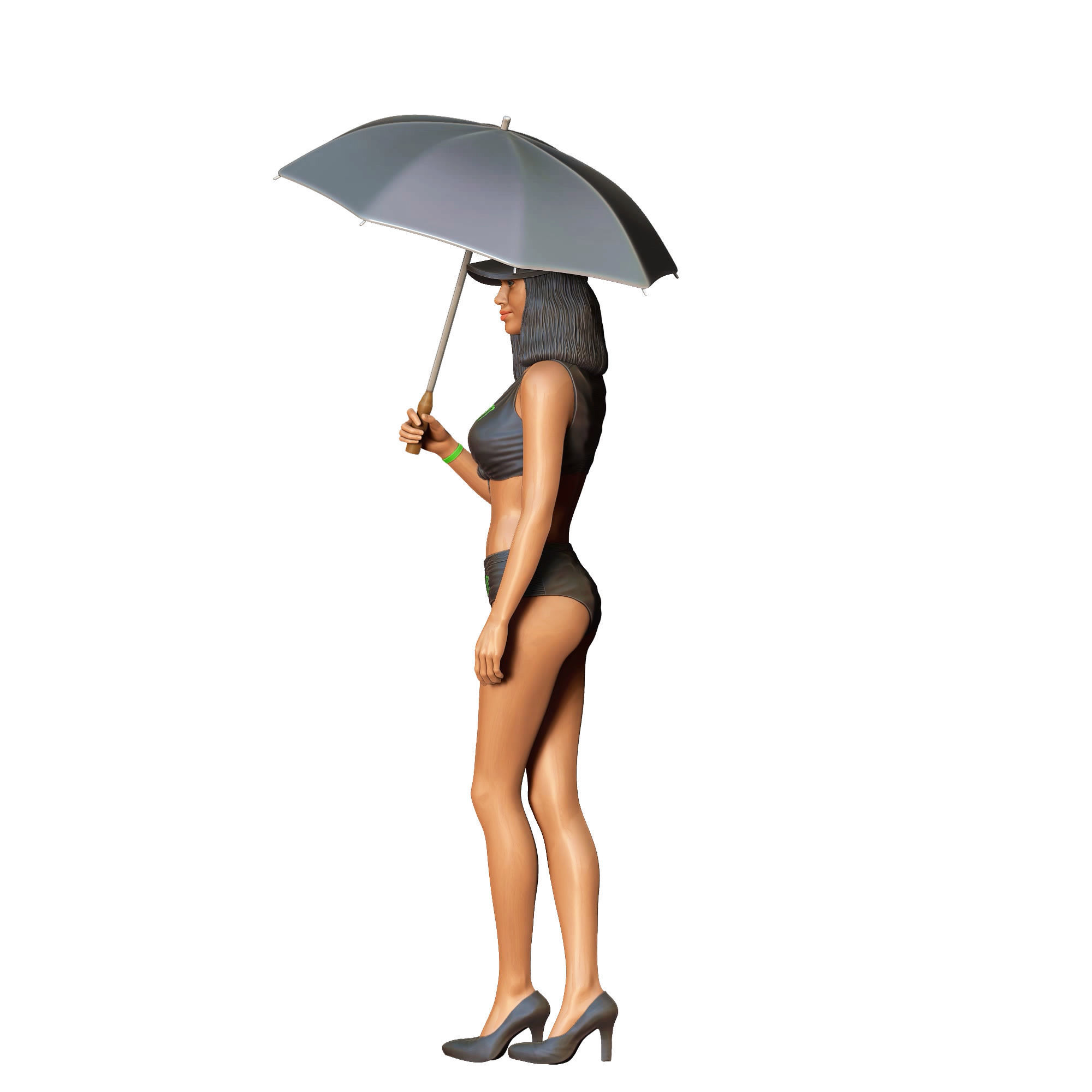 N3 Pit Girl with Umbrella 3D print model_22
