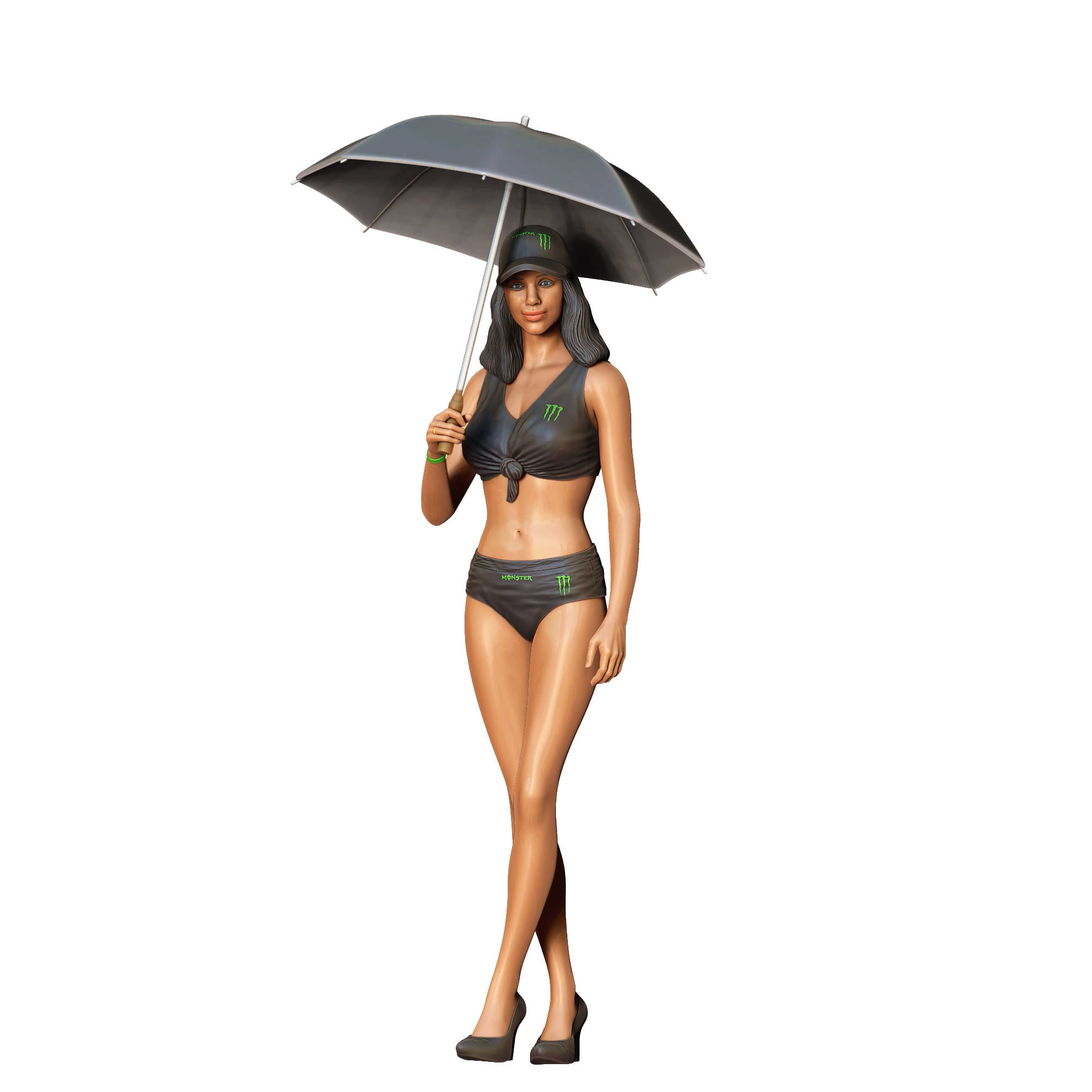 N3 Pit Girl with Umbrella 3D print model_28