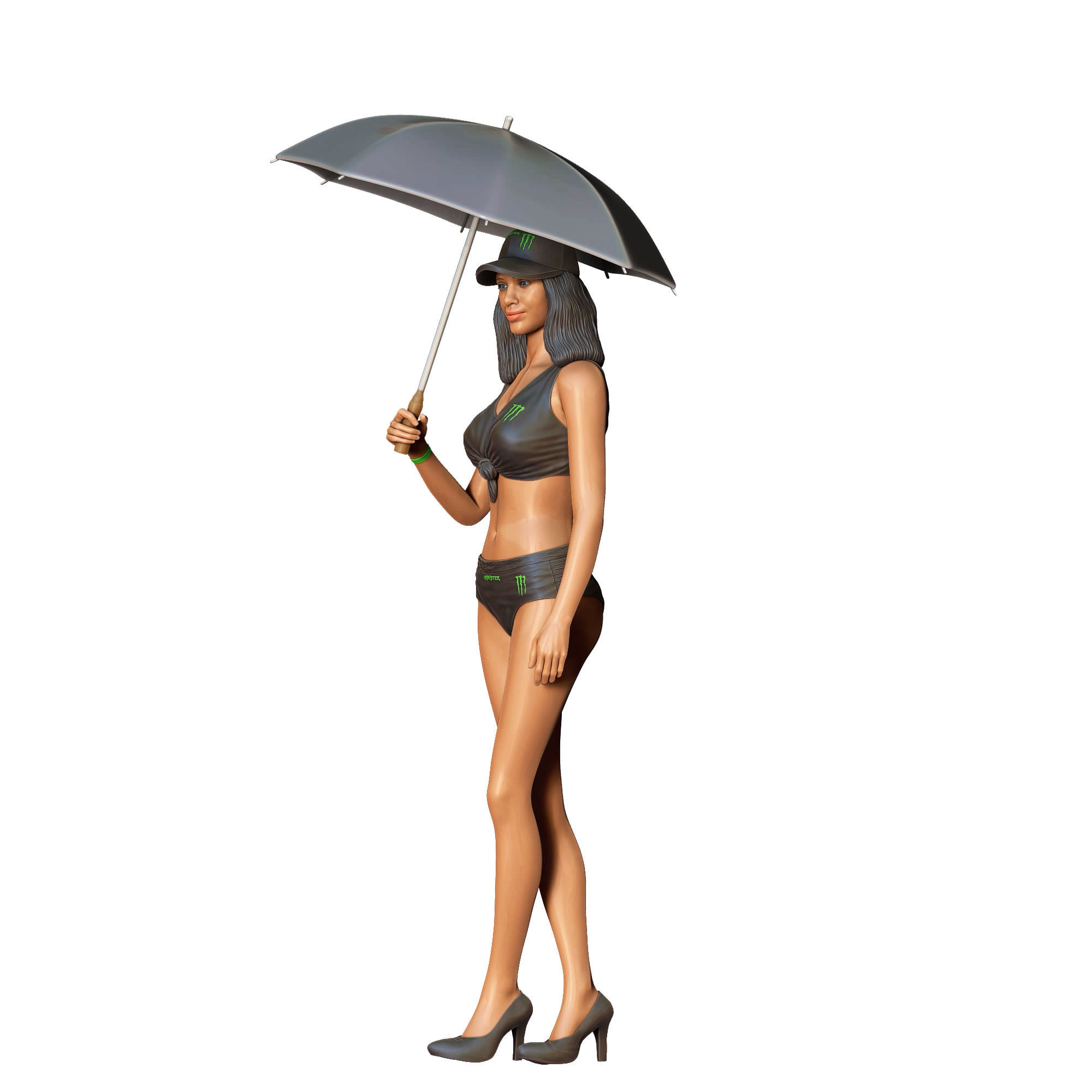 N3 Pit Girl with Umbrella 3D print model_25